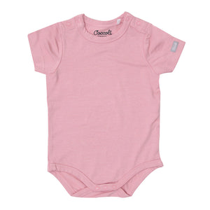 Coccoli Tencel Modal Short Sleeve Onesie Silver Pink (DISCONTINUED) 1 Month (8-10 lbs) Core