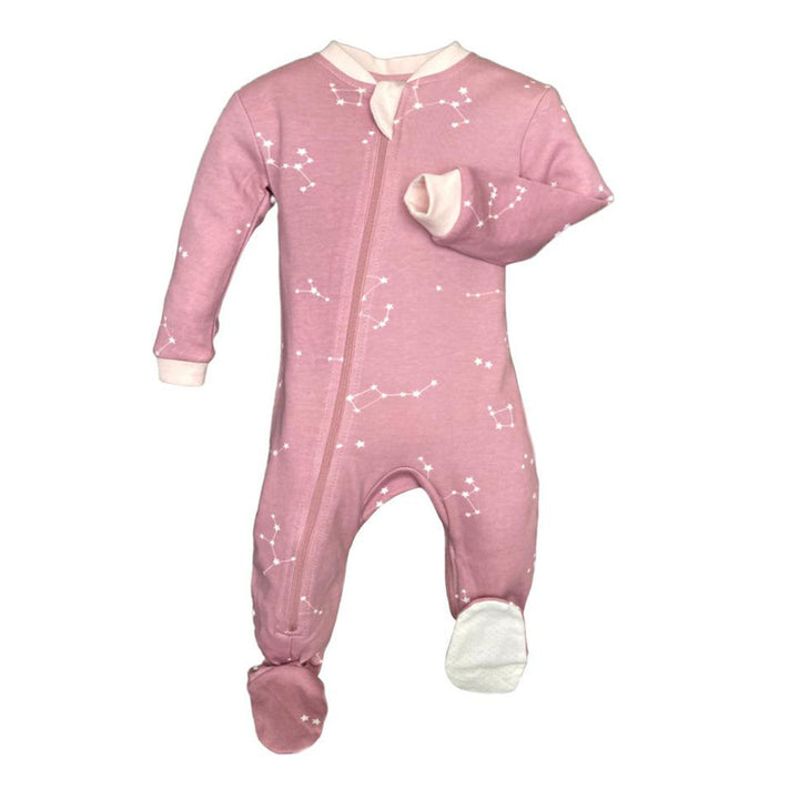 ZippyJamz Organic Cotton Footed Sleeper - Galaxy Love Pink (3-6 Months) Default Title