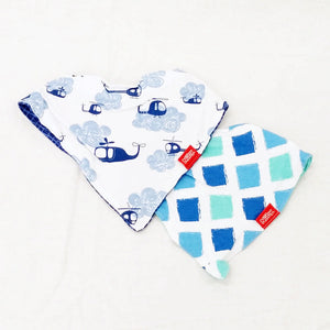 Nuby 2-Pack Bandana Dribble Bibs Set - Blue Helicopters Default Title