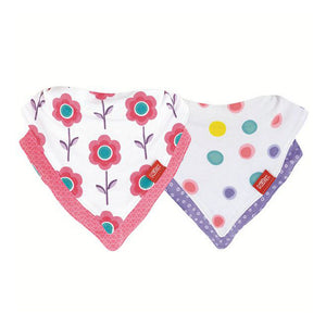 Nuby 2-Pack Bandana Dribble Bibs Set - Pink Flowers Default Title