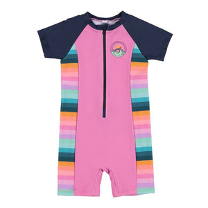 Nano One-Piece Rashguard Girls Short-Sleeve Swimsuit - Little Rose (6-9 Months) Default Title