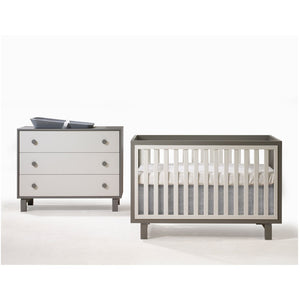 TULIP Bjorn Collection Crib and 3-Drawer Dresser Set Latte Taupe