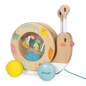 Janod Pure Pull-Along Snail 2-in-1 Learning Toy Default Title