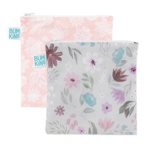 Bumkins 2-Pack Large Reusable Snack Bags - Floral Default Title