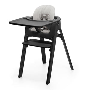 Stokke Steps High Chair Complete with Baby Set, Cushion, and Tray Black Black