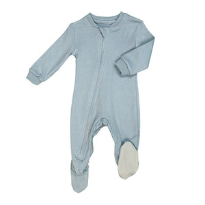 ZippyJamz Organic Cotton Footed Sleeper - Into You Blue (6-9 Months) Default Title