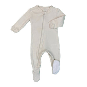 ZippyJamz Organic Cotton Footed Sleeper - Baby Grey (3-6 Months) Default Title