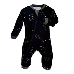 ZippyJamz Organic Cotton Footless Sleeper - Galaxy Love Navy (12-18 Months) Default Title