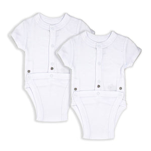 Necessities by TenderTyme 2-Pack Diaper Vests - White (6-9 Months, 19-21 lbs) Default Title