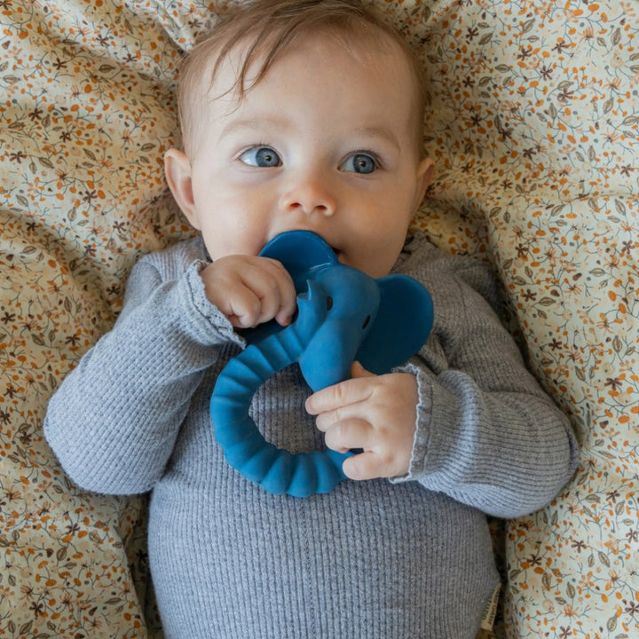 Natruba Natural Rubber Teether - Elephant Blue