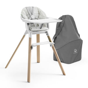 Stokke Clikk High Chair Complete Travel Bundle - White with Grey Sprinkle Cushion Default Title