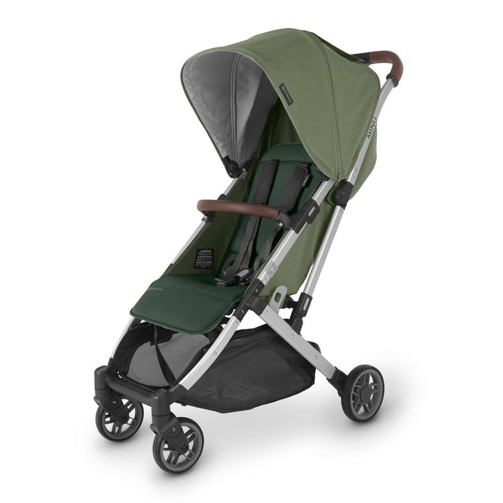 UPPAbaby Minu V2 Lightweight Stroller - Emelia (Sage Green on Silver Frame with Chestnut Leather) (83654) (Open Box)