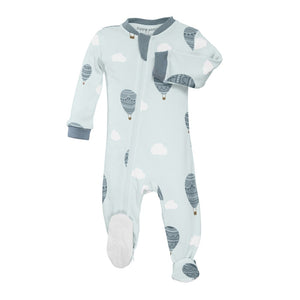 ZippyJamz Organic Cotton Footed Sleeper - Sky High Love Boy (9-12 Months) Default Title