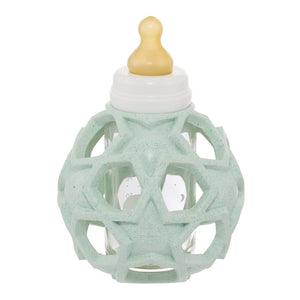 Hevea 2-in-1 Glass Baby Bottle with Upcycled Rubber Star Ball Cover - Mint (4 oz) Default Title