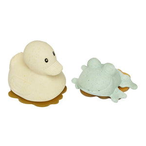 Hevea Squeez N Splash Duck & Frog Bath Toys - Sand & Sage Default Title