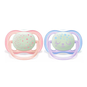 Avent Ultra Air Night Pacifiers - Pink (0-6 Months) Default Title