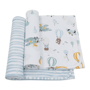 Living Textiles 2-Pack Cotton Jersey Swaddles Up And Up Away