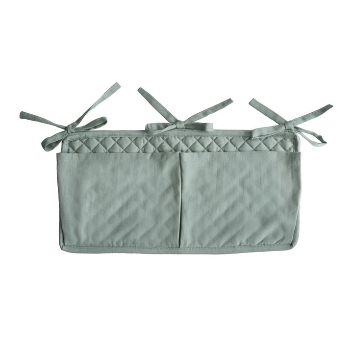 Mushie Crib Storage Pocket Roman Green