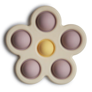 Mushie Flower Press Teething Toy Lilac Daffodil Ivory