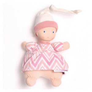 Tikiri Bonikka Collection Precious Baby Plush Doll - Chevron Pink (7 inch) Default Title