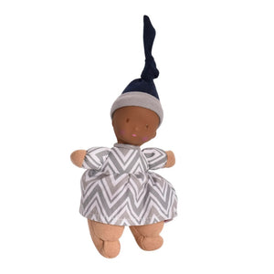 Tikiri Bonikka Collection Precious Baby Plush Doll - Chevron Grey (7 inch) Default Title