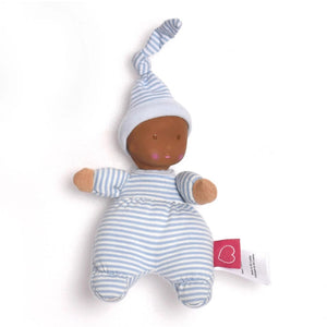 Tikiri Bonikka Collection Precious Baby Plush Doll - Blue Stripe (7 inch) Default Title