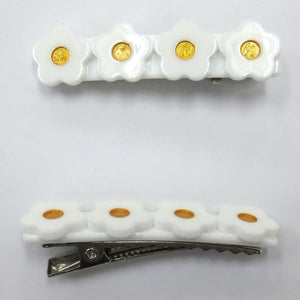 Lox Lion 2-Pack Acrylic Barrettes - White Default Title