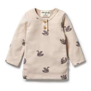 Wilson+Frenchy Organic Cotton Long-Sleeved Top - Little Swan (12-18 Months, 10-12 Kg) Default Title