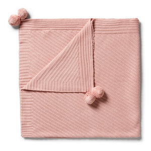 Wilson+Frenchy Knitted Jacquard Blanket - Rose Default Title