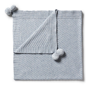 Wilson+Frenchy Knitted Jacquard Blanket - Sky Default Title