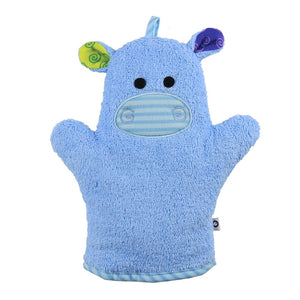 Zoocchini Cotton Terry Bath Mitt - Henry the Hippo Default Title