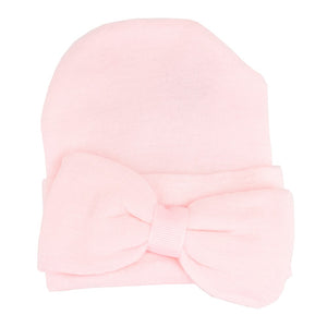 Kidcentral Essentials Newborn Hat - Pink Bow Default Title