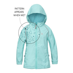 Therm SplashMagic Waterproof Fleece-Lined Girls Storm Jacket Aqua Sky 3T Spring Summer 2023