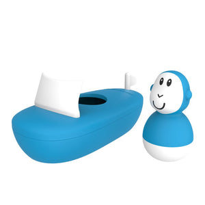 Matchstick Monkey Bathtime Boat Set - Blue Default Title