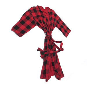 Najerika Bamboo Dressing Gown - Red Plaid (L/XL) (80583) (Open Box) Default Title