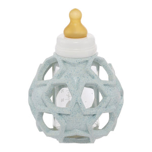 Hevea 2-in-1 Glass Baby Bottle with Upcycled Rubber Star Ball Cover - Blue (4 oz) Default Title