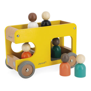 Janod Bolid School Bus Wooden Toy Default Title