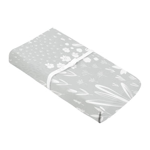 Kushies Cotton Percale Changing Pad Cover with Slits Bunny Grey