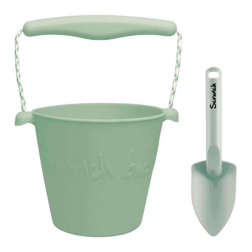 Scrunch Foldable Silicone Bucket and Spade Set - Sage Green – Dear-Born ...