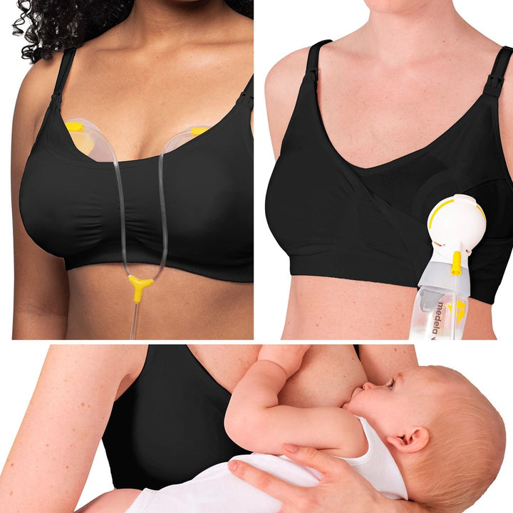 Medela 3-in-1 Nursing and Pumping Bra - Black (Extra Large) – Dear-Born Baby