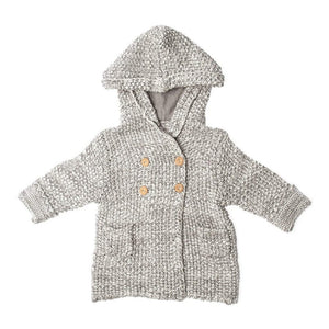 Beba Bean Crochet Knit Hoodie - Grey (12-18 Months) Default Title