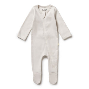 Wilson+Frenchy Organic Cotton Terry Long Sleeve Footed Sleeper - Clay (Petit Baby, Up to 3.5 Kg) Default Title