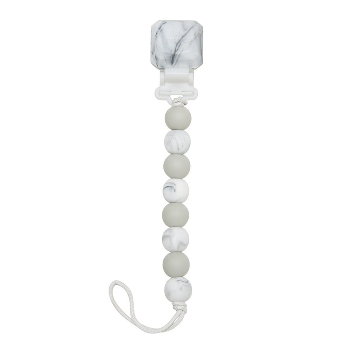 Loulou Lollipop Lolli Gem Pacifier Clip Marble Grey