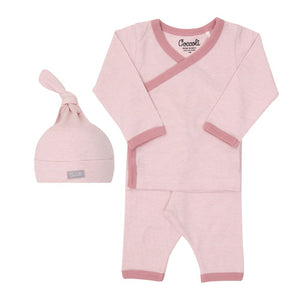 Coccoli Organic Cotton Jersey Take Me Home Layette Set Pink Heather - (DISCONTINUED) 1 Month (7-10 lbs)