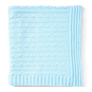 Baby Mode Cotton Cable Knit Blanket - Blue Default Title