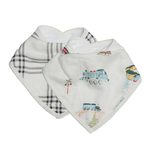 Loulou Lollipop 2-Pack Muslin Bandana Bib Set All Aboard