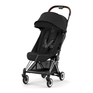 CYBEX Coya Lightweight Ultra-Compact Travel Stroller Chrome Sepia Black