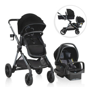 Evenflo Pivot Xpand Modular Travel System with LiteMax Infant Car Seat - Ayrshire Black Default Title