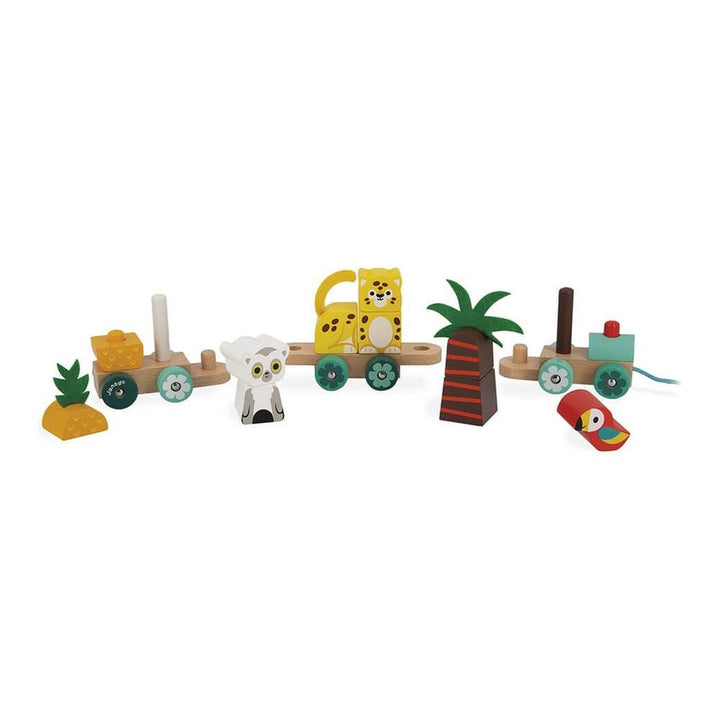 Janod Tropik Pull-Along Tropical Train Wooden Toy