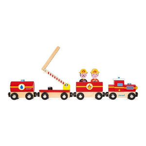 Janod Story Firefighters Magnetic Wooden Train Toy Default Title